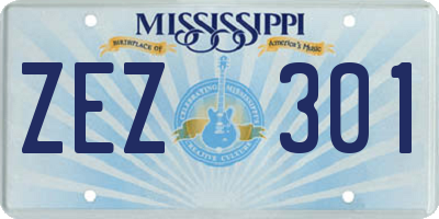 MS license plate ZEZ301