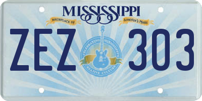MS license plate ZEZ303