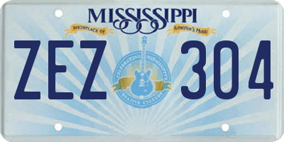 MS license plate ZEZ304