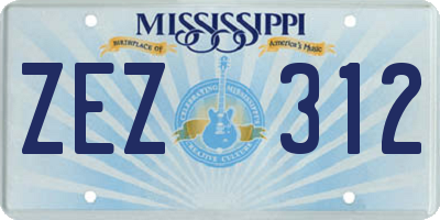 MS license plate ZEZ312