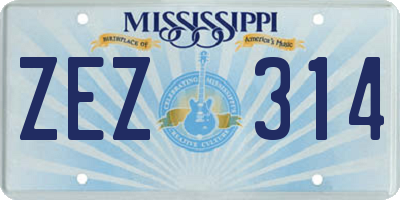 MS license plate ZEZ314