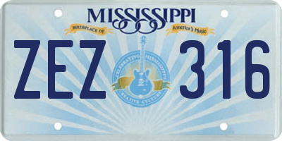 MS license plate ZEZ316