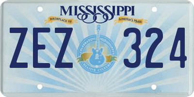 MS license plate ZEZ324