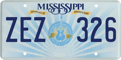 MS license plate ZEZ326