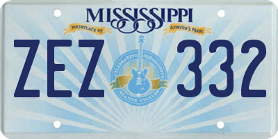 MS license plate ZEZ332