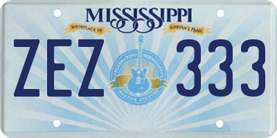 MS license plate ZEZ333