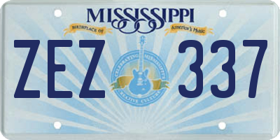 MS license plate ZEZ337