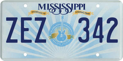 MS license plate ZEZ342