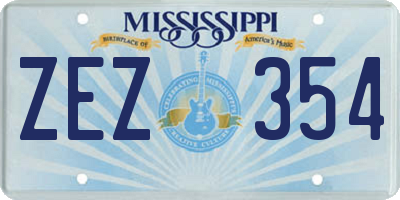 MS license plate ZEZ354