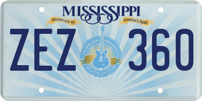MS license plate ZEZ360