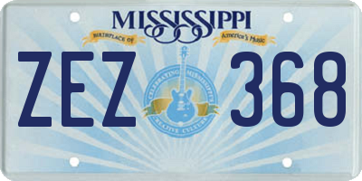 MS license plate ZEZ368