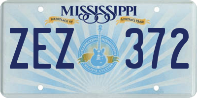 MS license plate ZEZ372