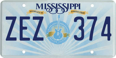 MS license plate ZEZ374