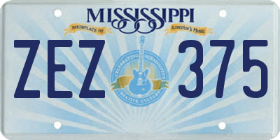MS license plate ZEZ375