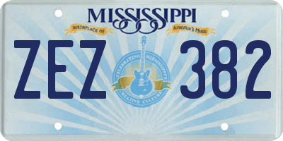 MS license plate ZEZ382