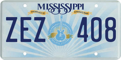 MS license plate ZEZ408