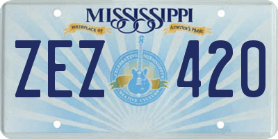 MS license plate ZEZ420