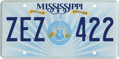 MS license plate ZEZ422