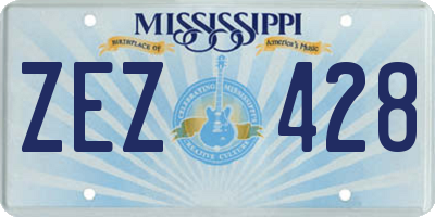 MS license plate ZEZ428