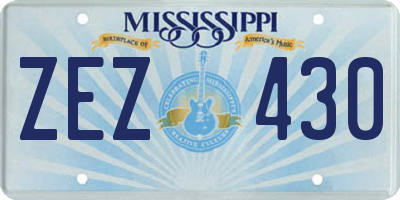 MS license plate ZEZ430