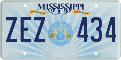 MS license plate ZEZ434