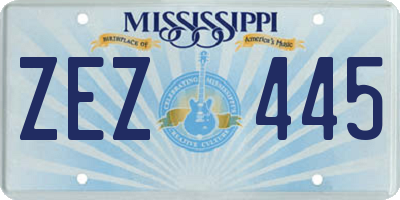 MS license plate ZEZ445