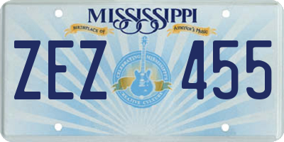 MS license plate ZEZ455