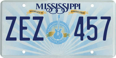 MS license plate ZEZ457