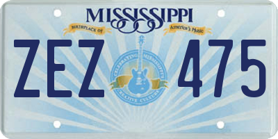 MS license plate ZEZ475