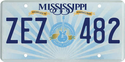 MS license plate ZEZ482