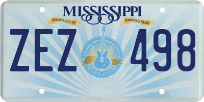 MS license plate ZEZ498