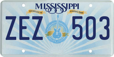 MS license plate ZEZ503