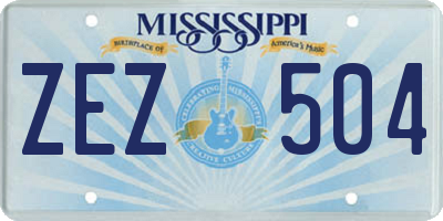 MS license plate ZEZ504
