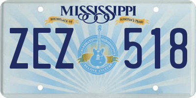 MS license plate ZEZ518
