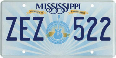 MS license plate ZEZ522