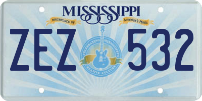 MS license plate ZEZ532
