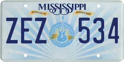 MS license plate ZEZ534