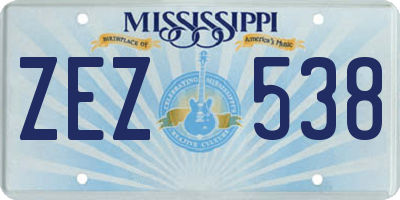 MS license plate ZEZ538