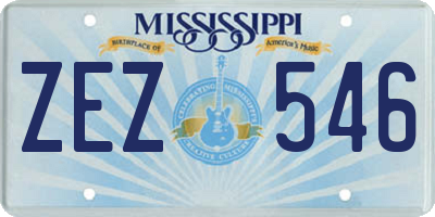 MS license plate ZEZ546