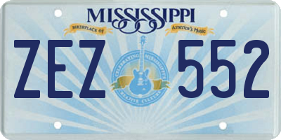 MS license plate ZEZ552