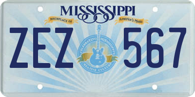 MS license plate ZEZ567