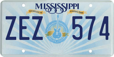 MS license plate ZEZ574