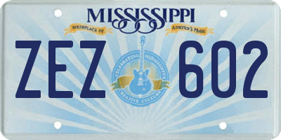 MS license plate ZEZ602
