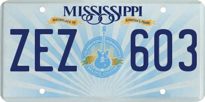 MS license plate ZEZ603