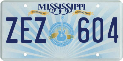 MS license plate ZEZ604