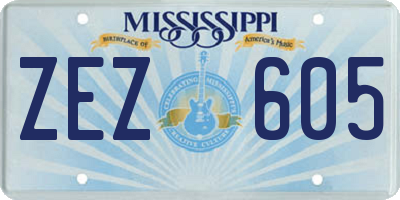 MS license plate ZEZ605