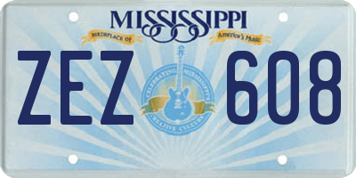 MS license plate ZEZ608