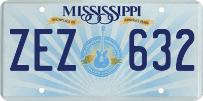 MS license plate ZEZ632