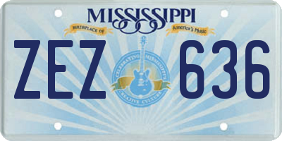 MS license plate ZEZ636