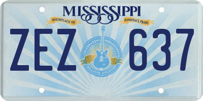 MS license plate ZEZ637